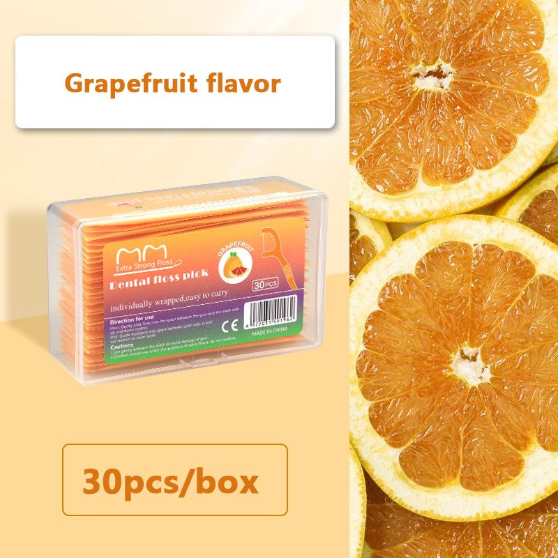 Product Introduction of Bộ Tăm Chỉ Nha Khoa 30 Cái / Hộp, Hương Vị Trái Cây Đầy Màu Sắc, Tăm Chỉ Nha Khoa Cầm Tay Làm Sạch Răng, Tặng Kèm Ống Đựng 29