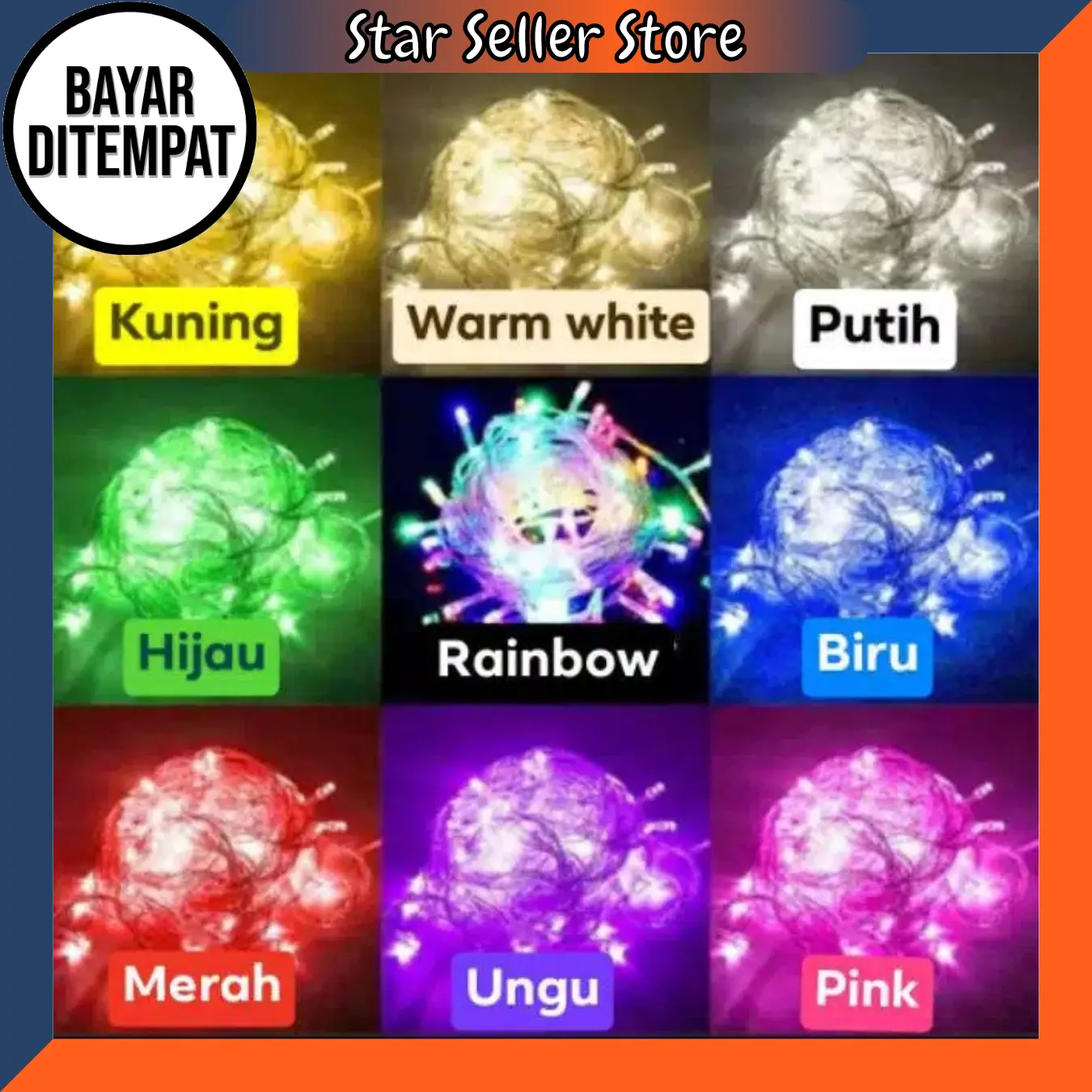 Lampu Tumblr LED 10 Meter 50 LED Lampu Natal Lampu Hias Natal LED Twinkle Import Lampu Hiasan Kamar Lampu Tumbler 10 Meter Lampu Hias Kelap Kelip Lampu Hias Kamar Aesthetic Buah
