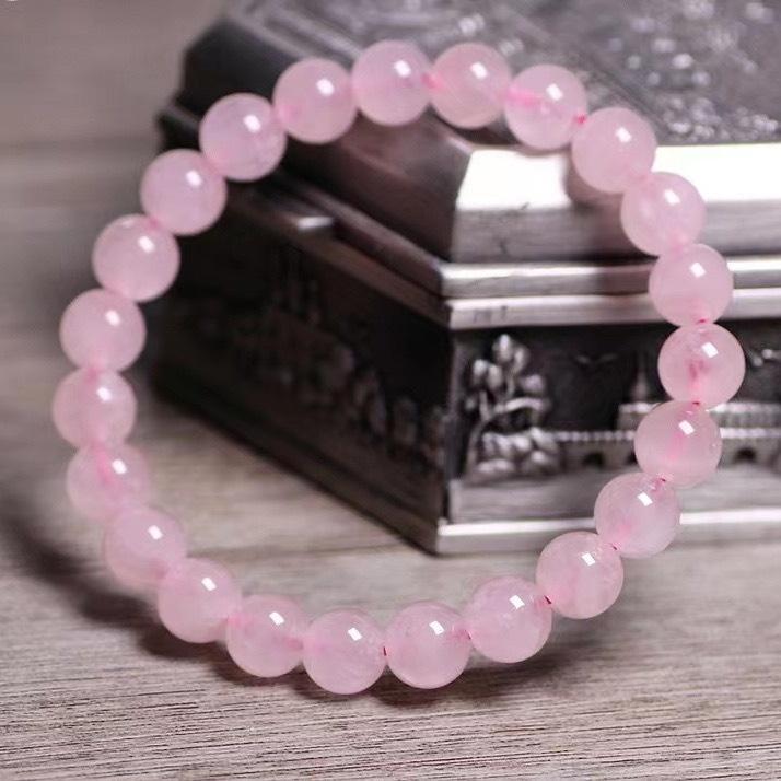 Product Introduction of Simple fashion accessories rose natural crystal bracelet for women sweet stripping powder horse shade bracelet single bangle simple fashion accessories 1
