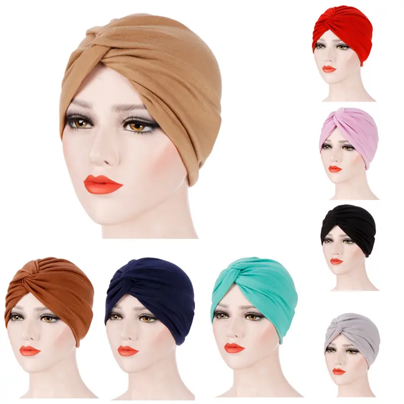 Womens Muslim Inner Hijab Caps Head Cover Stretch Beanie Turban Hat Chemo Cap Headwrap Cover
