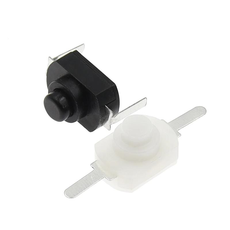 Product Introduction of 10PCS 1288BM Push Button Switch Black White Flashlight Switches Bent Feet Flat Foot 1288 BM 16340 1208YD ON-OFF 2
