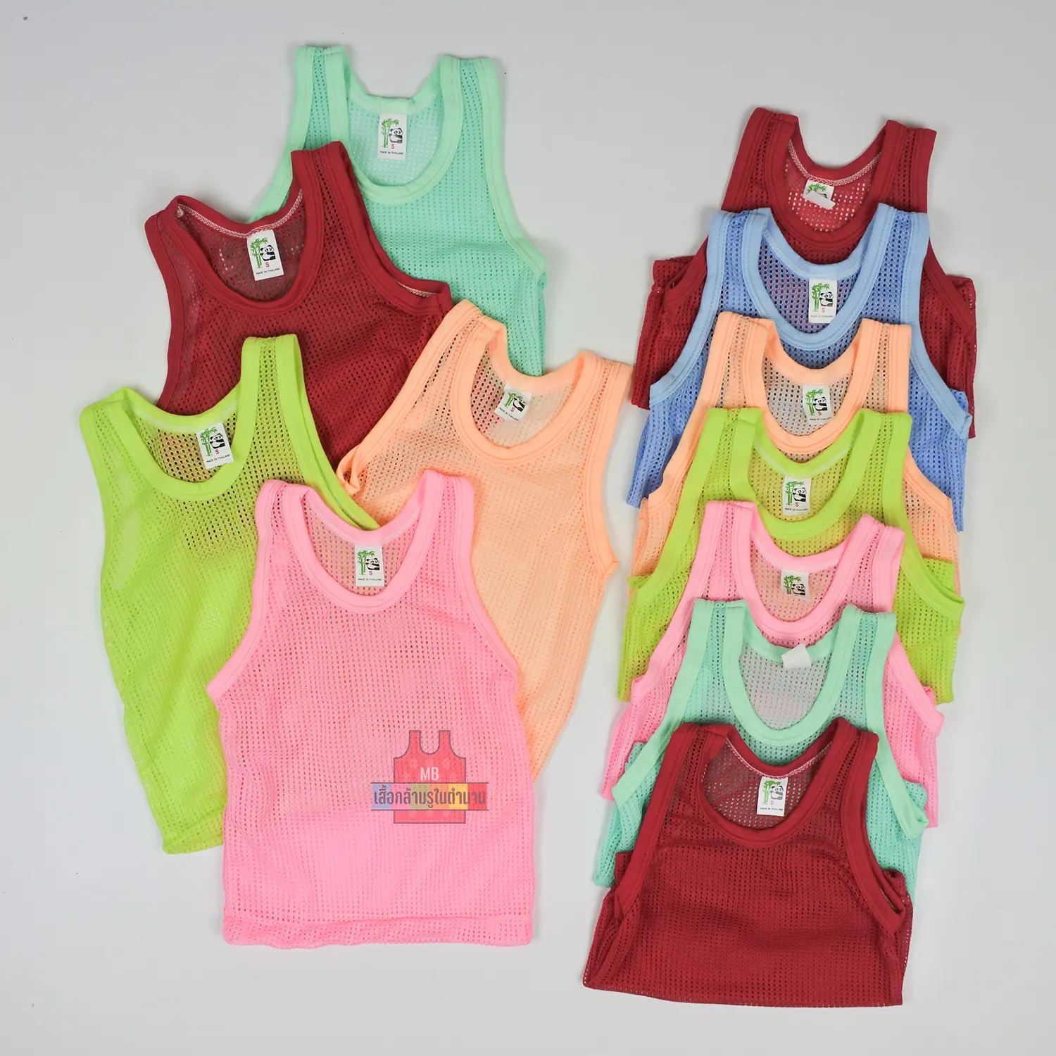 เสื้อกล้ามรู เด็ก ในตำนาน แพ๊ค 12 ตัว (คละสี)