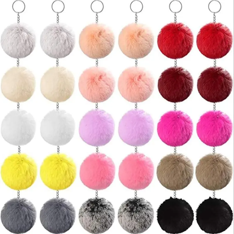 Mixed Color Plush Ball Keychain Making Materials Set, 80pcs/set DIY Jewelry Making Supplies for Women & Teenager, DIY Jewelry Making Accessories 2