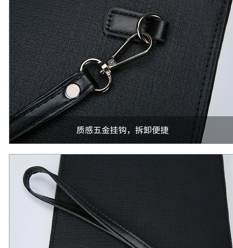 Product Introduction of New Men's Clutch Large Capacity Soft Leather Clutch Envelope Package Trendy Briefcase Business Men's Bag Live Supply 16