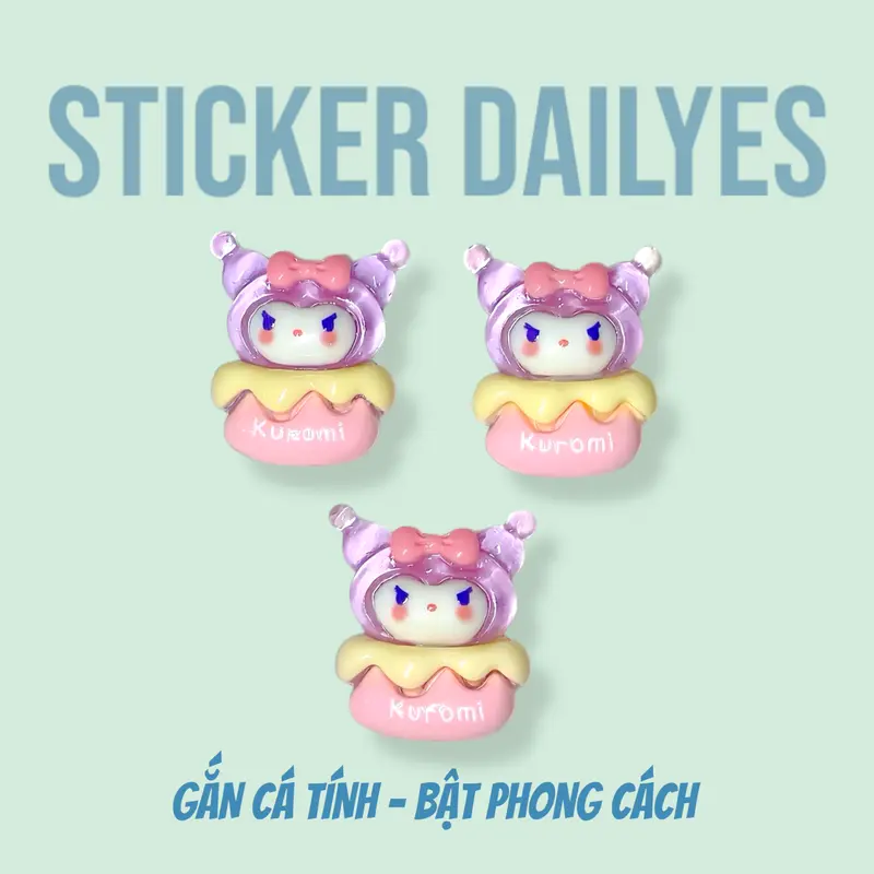 [ Bộ 10 chiếc ] Charm Gắn Dép Kuromi, Sticker Dép Cross, Jibbitz in 3D siêu cute - Sticker Dailyes 4