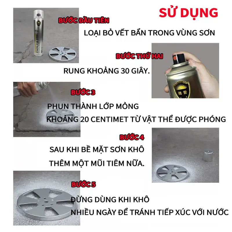 Monqiqi combo 100 chai xịt chống rỉ sét, ố vàng màu xám bạc Crom sáng bóng như mới 2