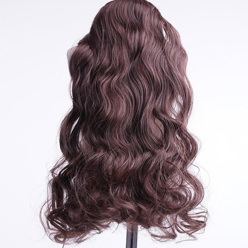 Product Introduction of Dark Brown Large Wave Fashionable Temperament Wig Curly Hair, Hair Human Brown Curtains Wig X7E1 22