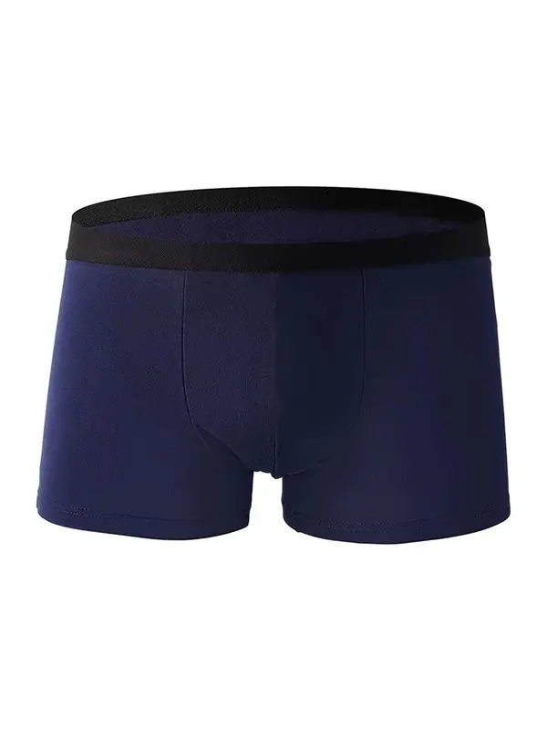 Men's Solid Color Contrast Tape Boxer Briefs, Breathable Comfortable Underwear for Daily Wear, Casual Men's Underwear for All Seasons, Mens Fashion, Clothing, Underwear Set, Elastic Breathable Wear, Underwear Boxers, Soft Stretch Briefs 2