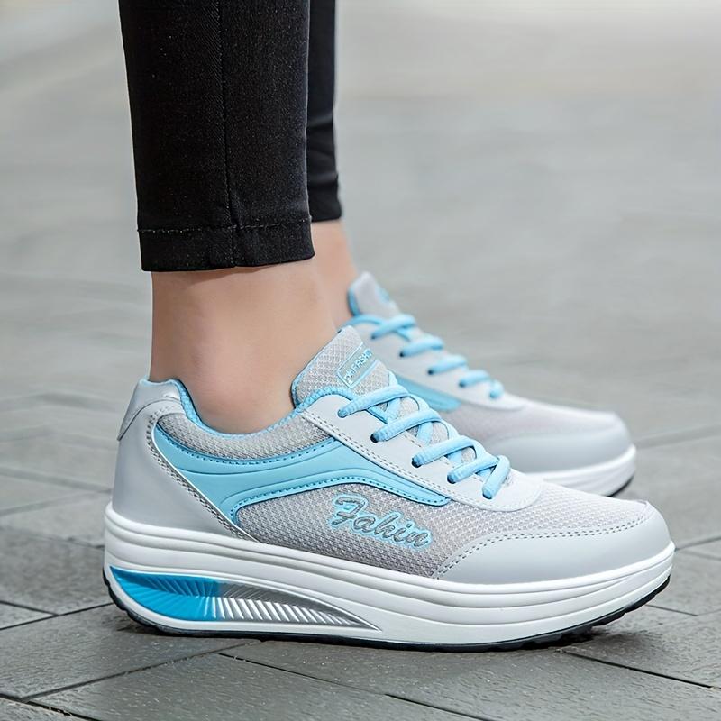 Shock Absorption Fashion Walking Shoes For Women, Breathable Wedge Sneakers, Outdoor Casual 6