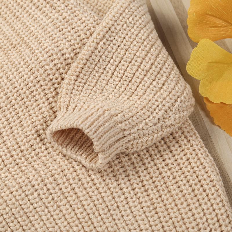 Product Introduction of Toddler Baby Fall Winter Sweaters, Kids Long Sleeve Knitted Solid Thick Pullover Clothes 50
