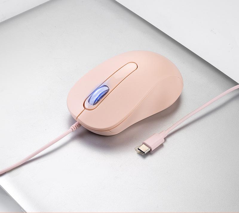 Product Introduction of In Stock Type-C Interface Silent Wired Mouse Compatible with Thunderbolt for Girls Laptop Tablet Phone 13