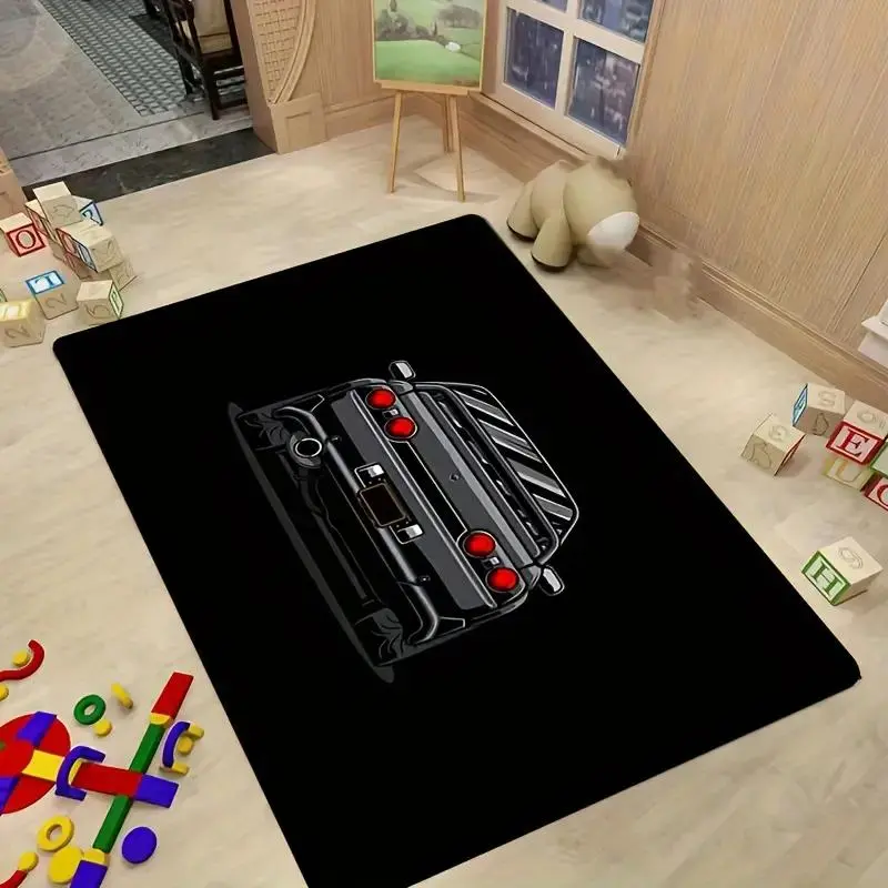 Car Pattern Large Rug, 1 Count Comfortable Floor Mat with Skid-proof Backing, Universal Decorative Carpet for Home Living Room Bedroom Bedside