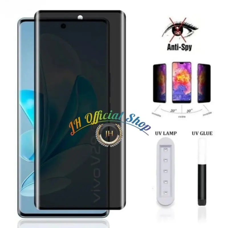 anti gores kaca SPY lengkung inFinix Note 40s 40 Pro 4G 5G tempered glass curved uv anti intip privacy 2