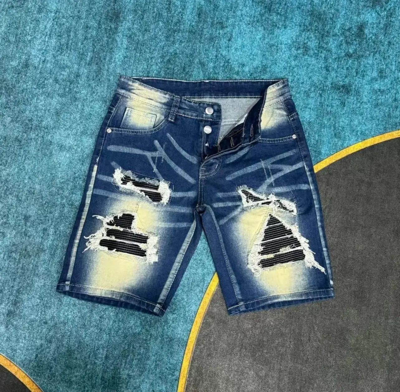 Quần short jean nam khoá 4 cúc phối vá mềm siêu hot, phong cách thời trang trẻ trung sang trọng Menswear
