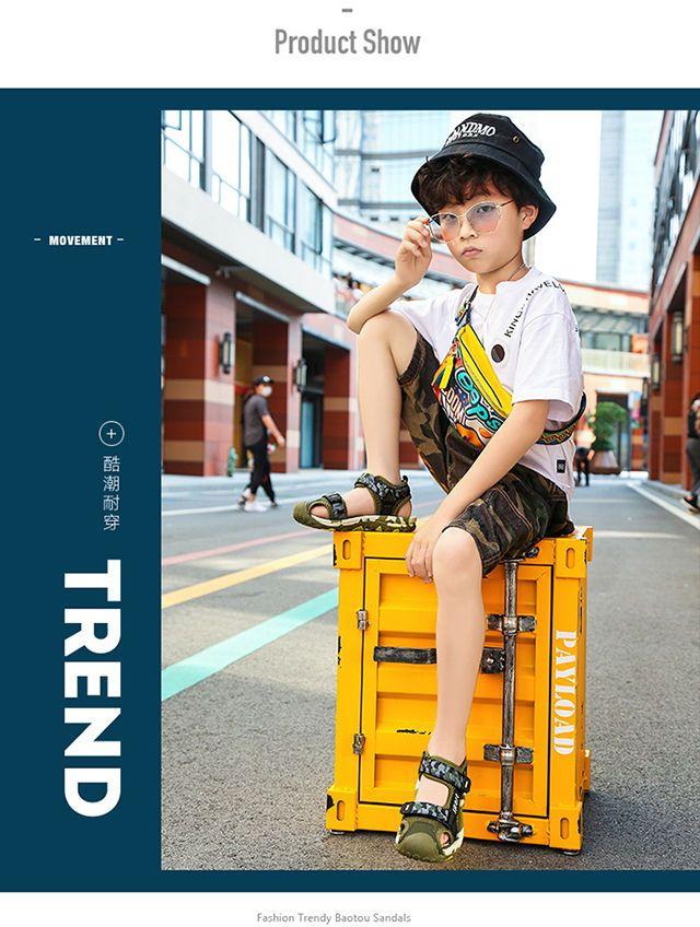 Product Introduction of Sandal Lelaki, Tapak Lembut, Tidak Licin, Fesyen, Sesuai untuk Sekolah Rendah, Kasut Pantai, Koleksi Baru 2024, Gaya Sandal, untuk Musim Panas 8