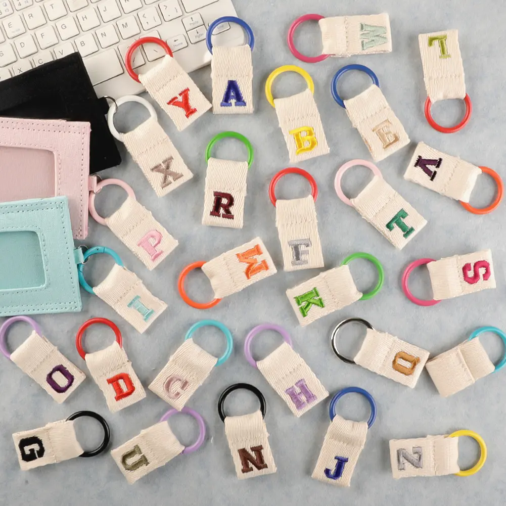 CS Macaron Color 26 English Letter Hanger with DIY Initial Name Keychain Luggage Bag Pendant #475776