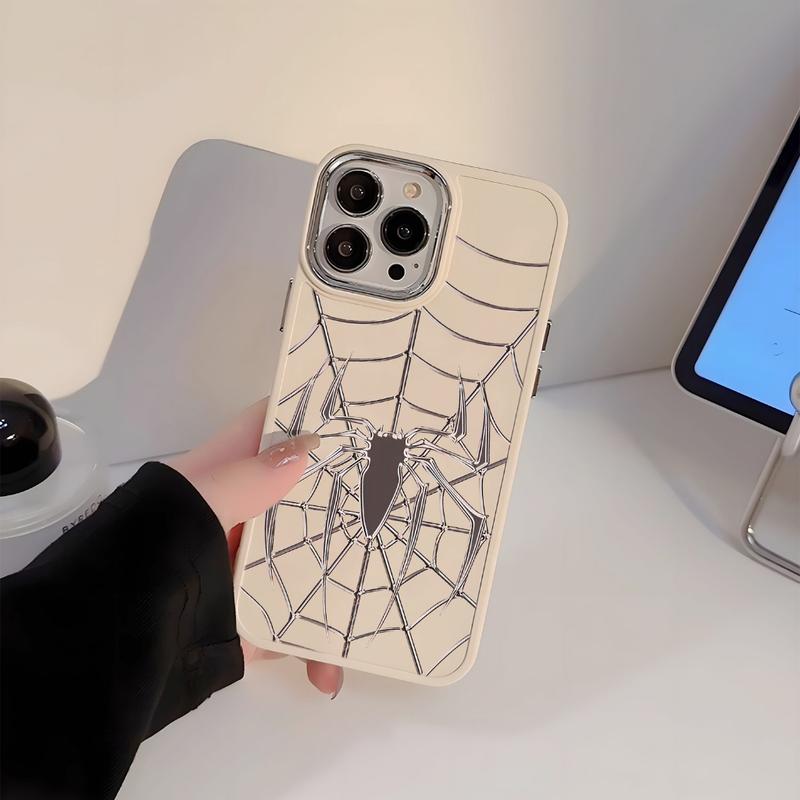 GADGET FUSION CASE Metal SpiderMan iPhone 11 13 12 14 15 Pro 7 8 6 6 S Plus MAX XR XS MAX 7Plus 8Plus SE 2024 iPhone case cangkang berlapis listrik 3