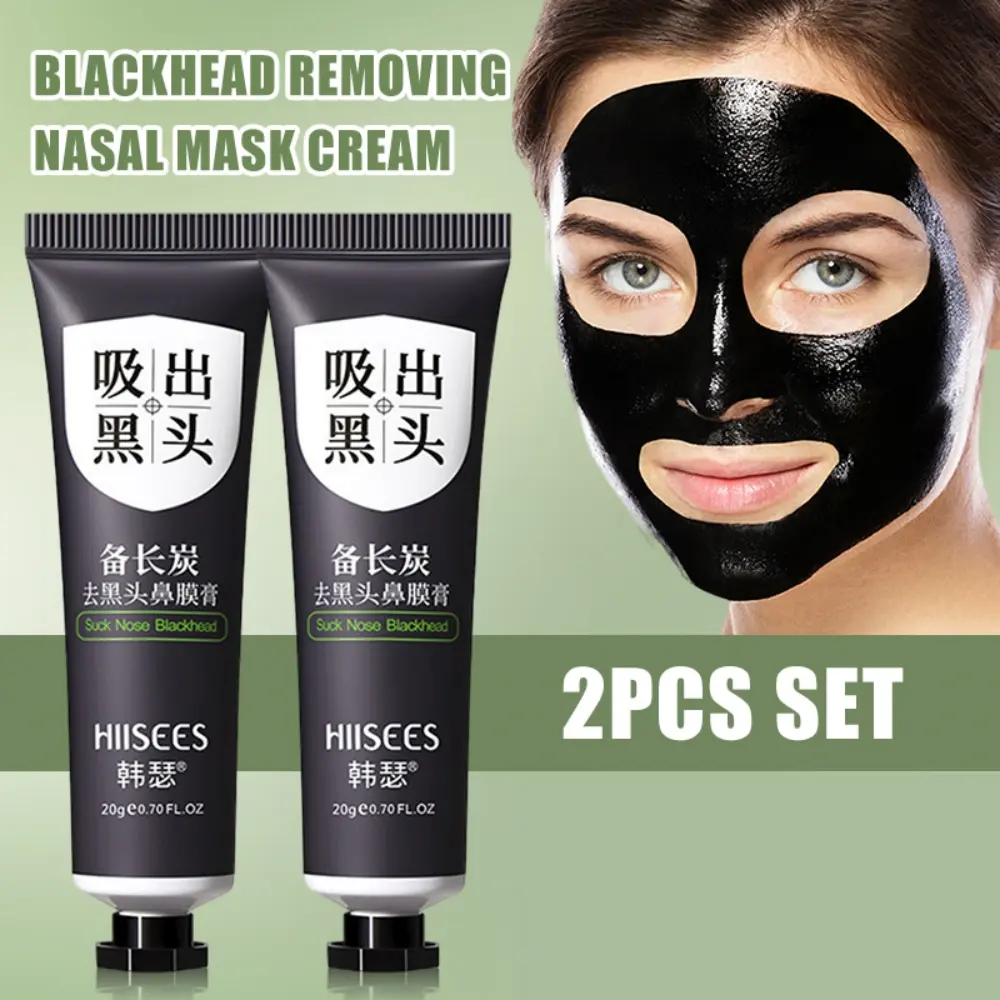 2pcs Black Charcoal Blackhead Removing Nasal Mask Cream For Soft Beautiful Fine Skin Moisturizing And Moisturizing Facial Skincare Products
