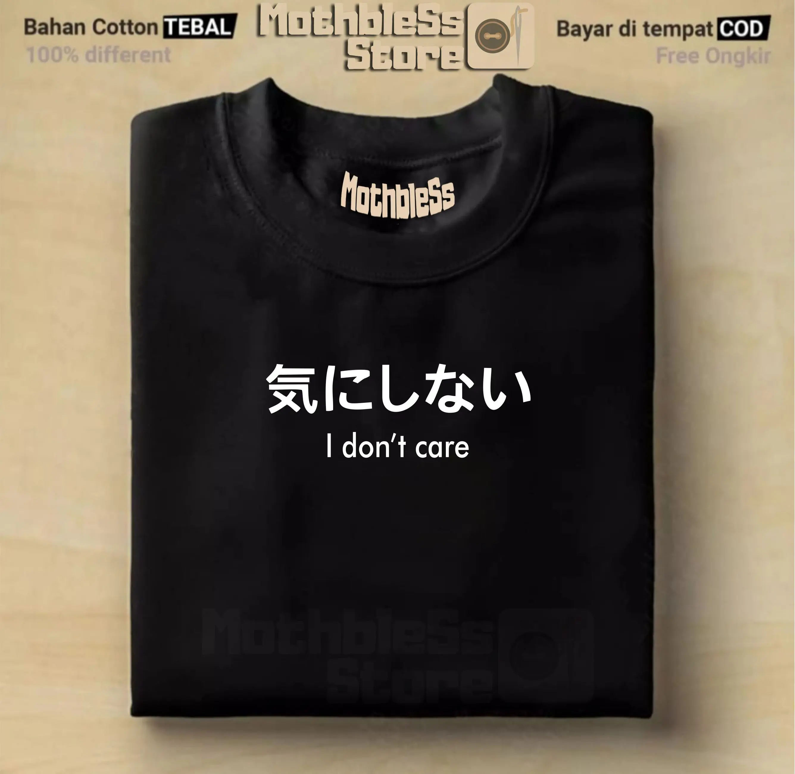Kaos Keren Terbaru Text I dont'care White 100% Bahan Cotton Combed 30s Premium High Quality Dewasa Distro Nyaman Pria