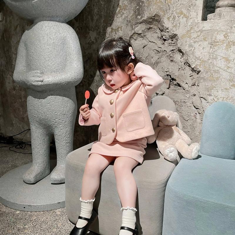 LOLIPOP SET - Set dạ hồng dáng ngắn style Hàn thiết kế Chuchubebe 0