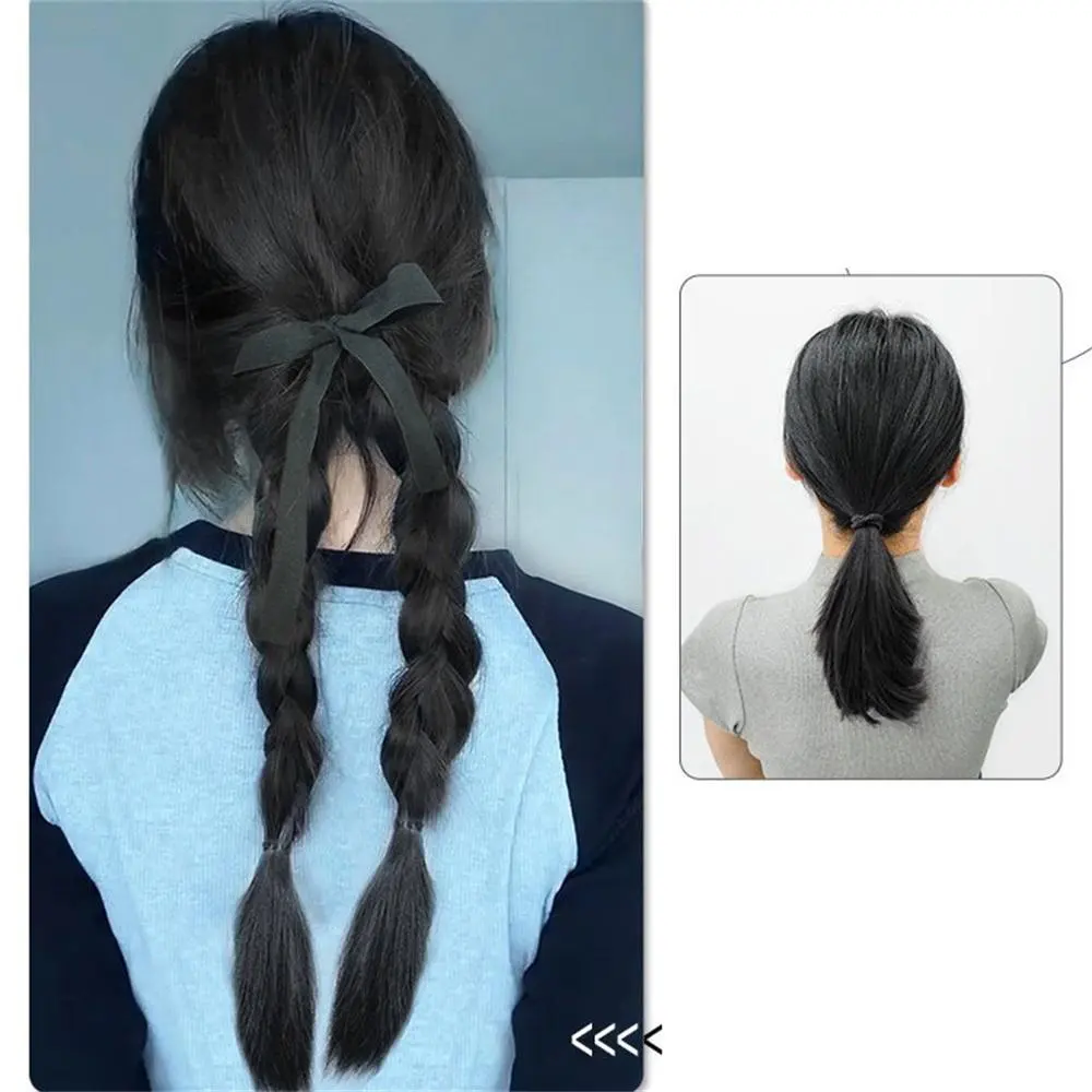 Women's Wigs Girls Long Twist Braid Wig 50cm Ponytail Women Hair Extensions Low Ponytail Daily Wig Piece
