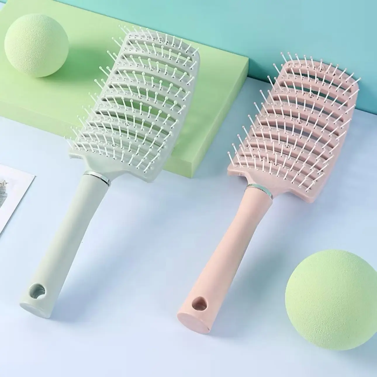 Lược Bán Nguyệt Chải Tóc Gỡ Rối Đa Năng - Lược Chải Làm Tạo Phồng Chân Tóc - Lượt Massage Đầu Mini