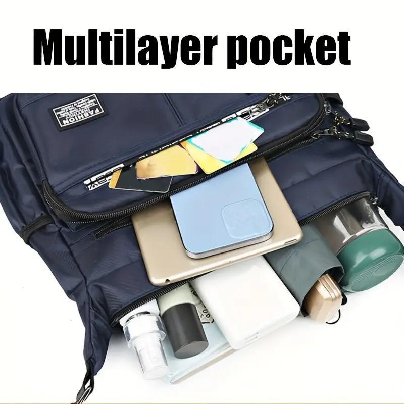 Product Introduction of Large Capacity Multi-layer Chest Bag, Casual Shoulder Bag for Travel & Outdoor Activities, Fashionable Sling Bag for Men 2