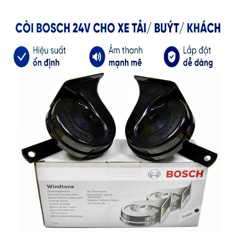 Còi BOSCH 1 cặp chính hãng 24V thiết kế dành riêng cho xe tải xe buýt và xe khách Phụ Tùng
