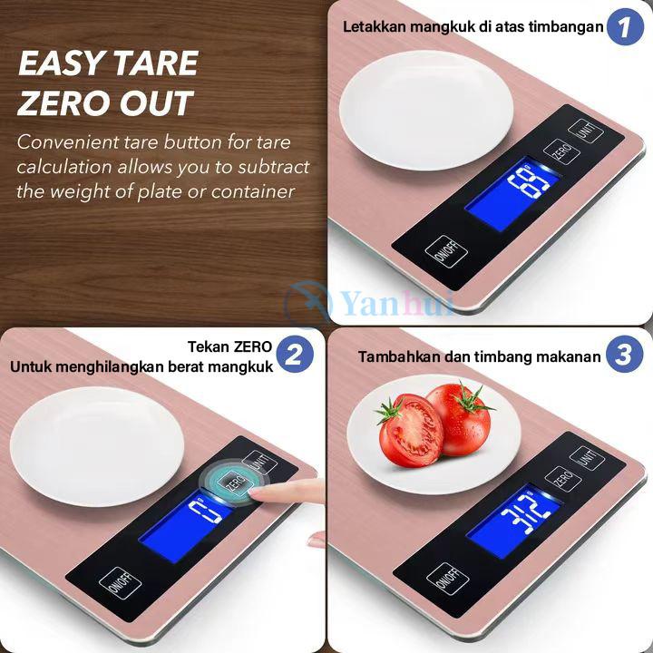 Timbangan Digital Max 10 Kg Dapur Charge USB / Cas  Untuk Masak / Kue Timbangan Dapur Kue Tahan Air 5