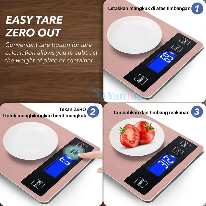 Timbangan Digital Max 10 Kg Dapur Charge USB / Cas  Untuk Masak / Kue Timbangan Dapur Kue Tahan Air 4