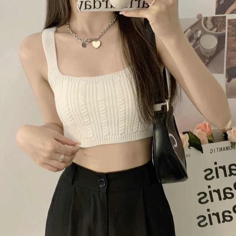 A001- Áo croptop nữ - Áo hai dây bản to phối đồ siêu xinh 3