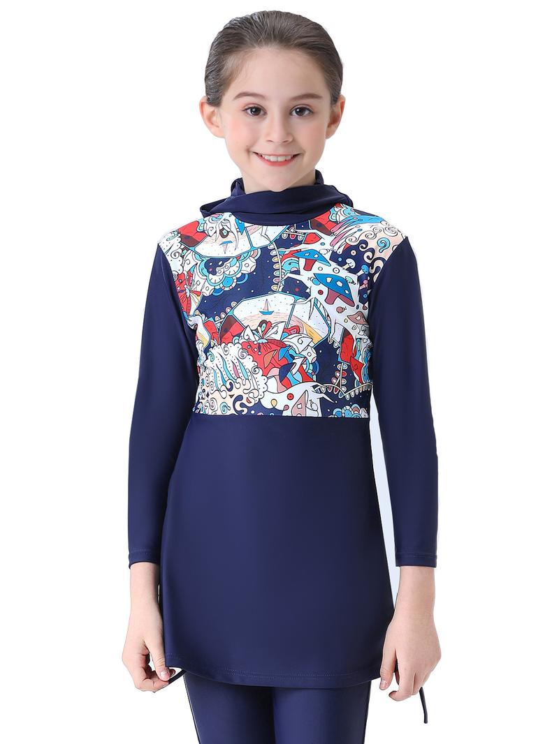 Product Introduction of Girls' Conservative Swimsuit: Burkini Beachwear for Kids 11