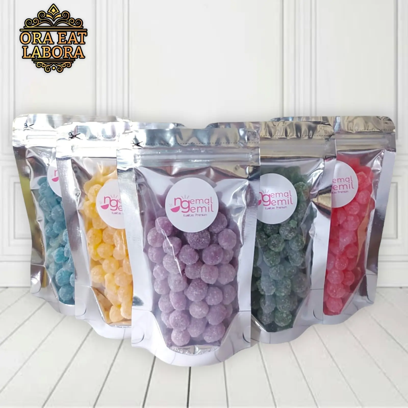 Aneka Permen Rasa Buah Tabur Gula Kualitas Premium - Ora Eat Labora candy jeruk