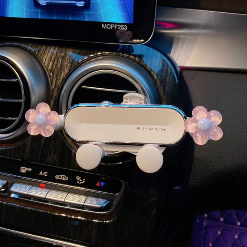 Car Air Outlet Phone Holder, 1 Count Creative Cute Cartoon Rabbit & Bear & Flower Pattern Decorative Car Phone Support Rack, Car Interior Accessory, Car Accessories 5