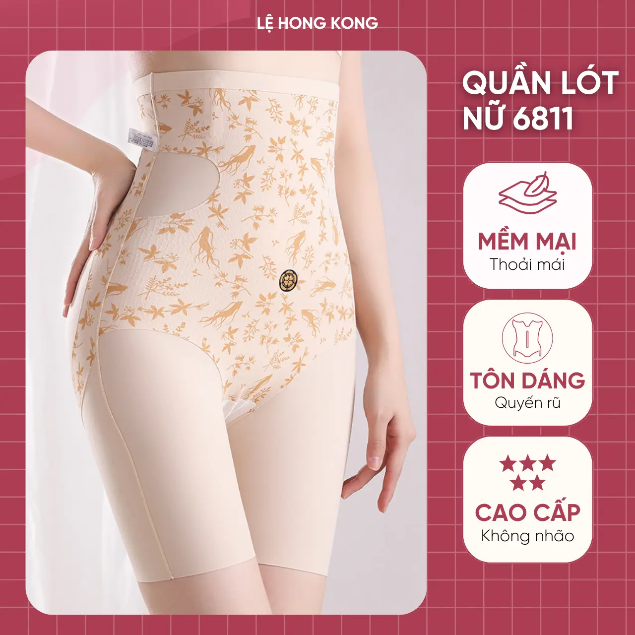 Quần Lót Nữ Gen Bụng Lưng Cao, Quần Nịt Bụng Cạp Cao Siết Eo Chất Liệu Mỏng Nhẹ, Thoáng Khí Đủ Size M-2XL Mã 6811 Women quan lotsugen