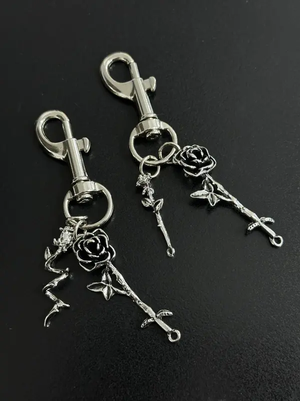 Rose Vine Design Keychain, Elegant Rose Pendant Keychain for Women & Men, Fashion Accessories for Daily Use, Trendy All-match & Exquisite Keychain for Birthday Gift 5