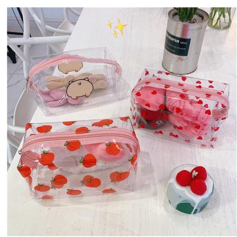 ELBER HL0087 Tas Kosmetik Motif Transparan Pouch Make Up Organizer Bag Serbaguna Y1342 3
