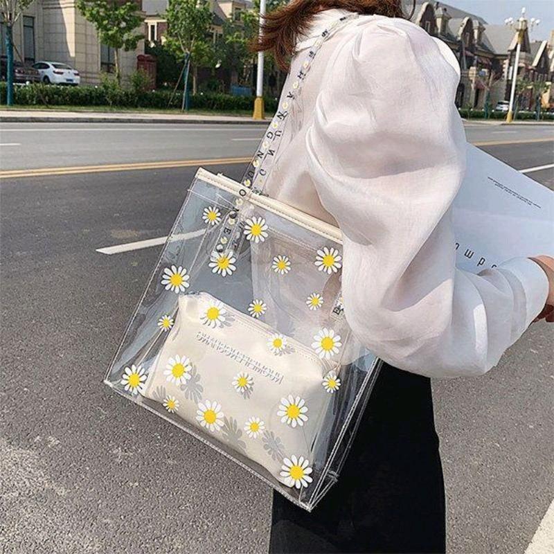 BISA COD! TERMURAH! SHOULDER BAG TOTEBAG MIKA TRANSPARAN AESTHETIC 5