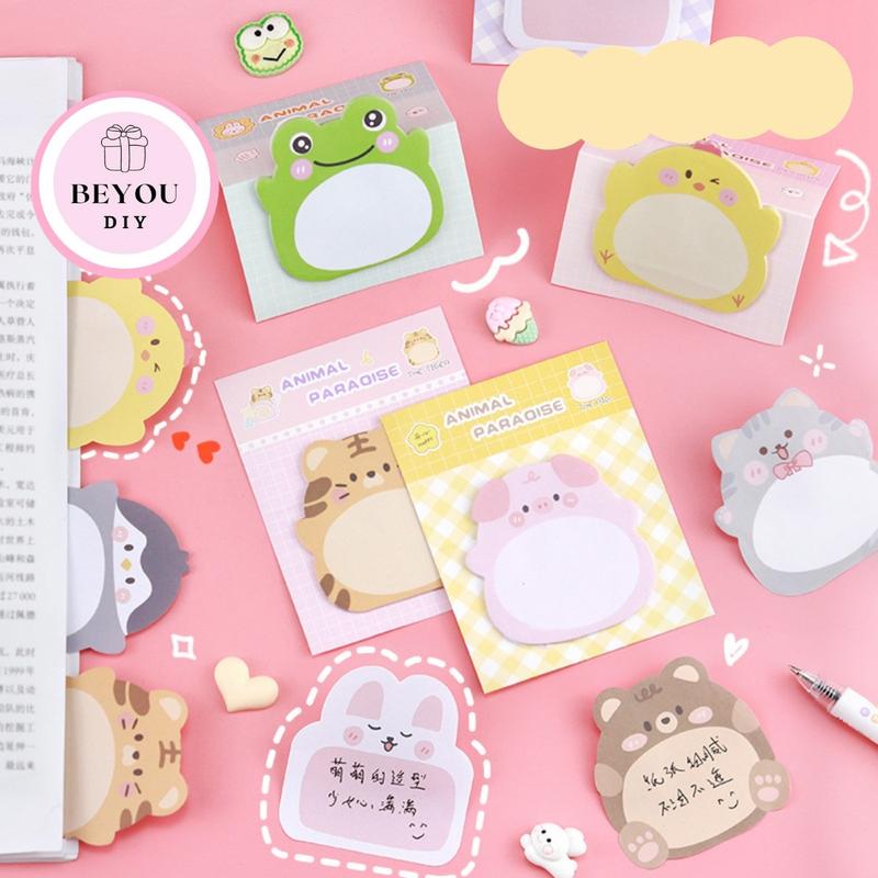 Giấy Note Ghi Chú Hình Con Vật Dễ Thương Có Sẵn Keo Dán