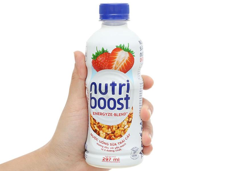 Chai sữa trái cây Nutriboost hương cam/ hương dâu 297ml