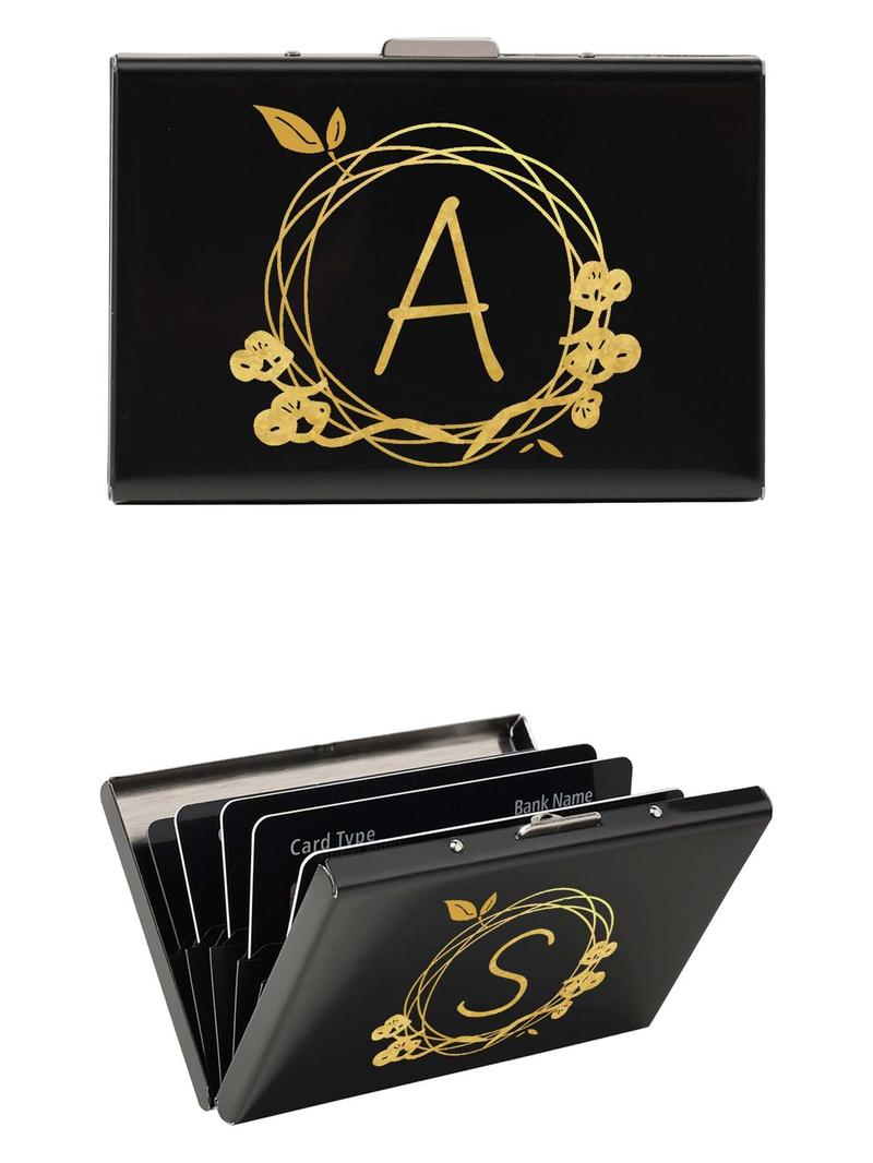 Product Introduction of Letter Pattern Card Holder, Ultra-thin Anti Magnetic Credit Card Clip, Creative Letter Printing Card Clip for Leisure and Fashion 0