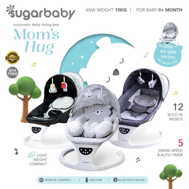 Sugar Baby Hug Me Automatic Baby Swing Bed Side to Side Size XL K ...