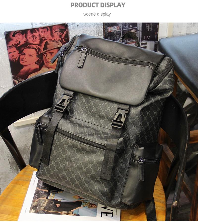 Product Introduction of Beg Kembara Lelaki, Gaya Korea, Kapasiti Besar, Jenama Trendi, Rekaan Tengkorak, Sesuai untuk Sekolah dan Komputer, Beg Komuter, untuk Lelaki Bags Backpack 1