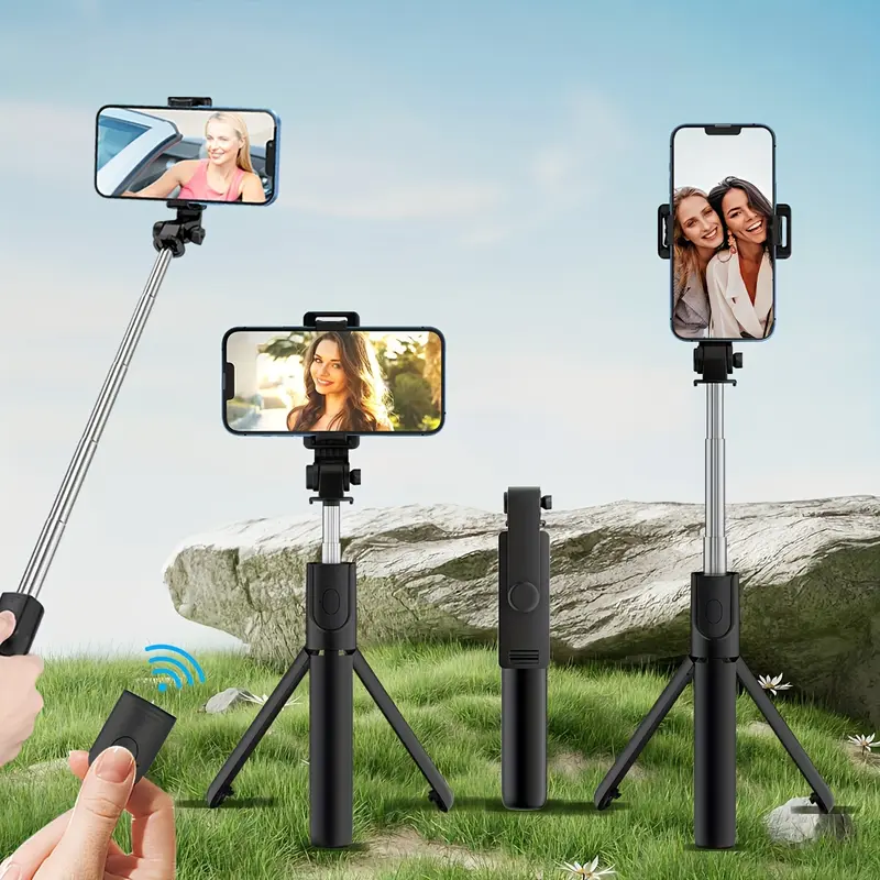 Gậy Chụp Ảnh Không Dây, Tripod Đa Năng, Điều Khiển Từ Xa Mở Rộng, Giá Đỡ Điện Thoại Di Động, Tripod Phát Sóng Trực Tiếp, Chụp Ảnh Đa Năng, Thích Hợp Cho Điện Thoại Di Động Và Điện Thoại Thông Minh, Gậy Chụp Ảnh Du Lịch Thông Dụng Selfie Phone Selfie Phone 5