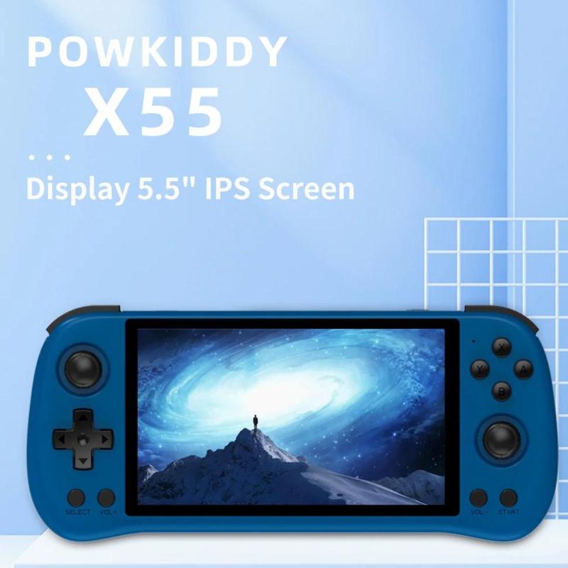 Máy chơi game powkiddy X55 mới ra mắt cực kỳ đẳng cấp. Xuất sắc từ màn hình, chất lượng hoàn thiện đến cấu hình phần cứng.