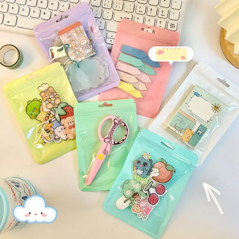 Combo 10 Túi Zip Đựng Đồ Màu Sắc Pastel Dễ Thương, Đựng Quà Tặng, Ảnh, Postcard, Handmade - BEYOU 3