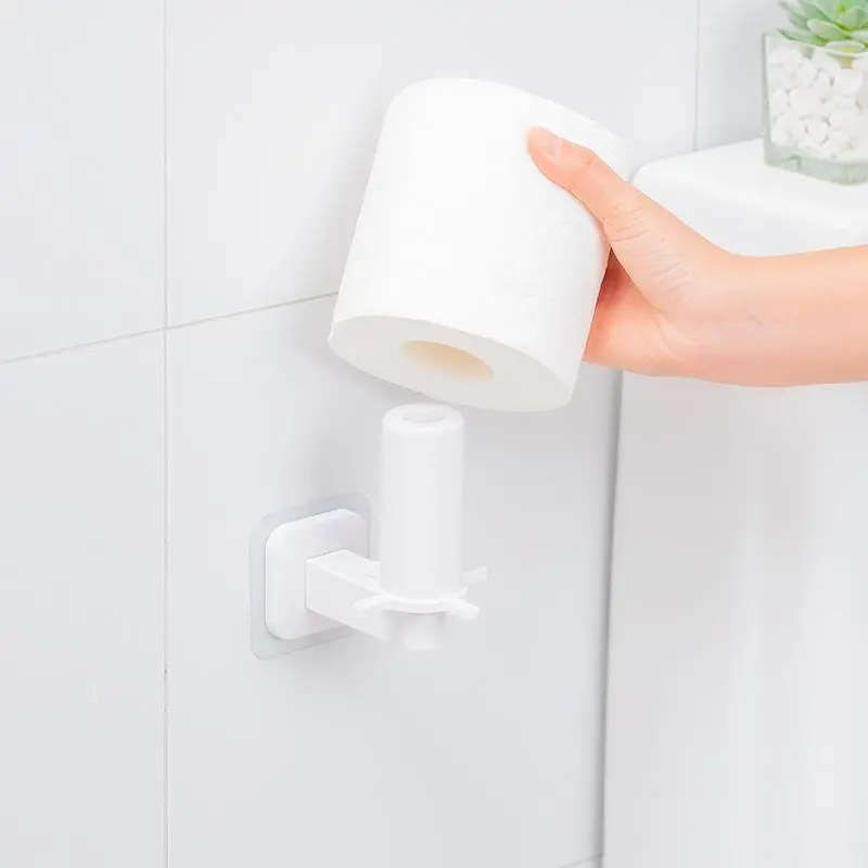 Wall Mounted Toilet Paper Holder, 1 Count Punch Free Paper Towels Roll Holder, Home Organizer for Bathroom Kitchen