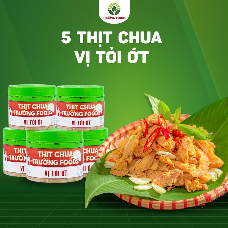 Trường Foods 5 Hộp Thịt Chua Tỏi Ớt 180g/Hộp