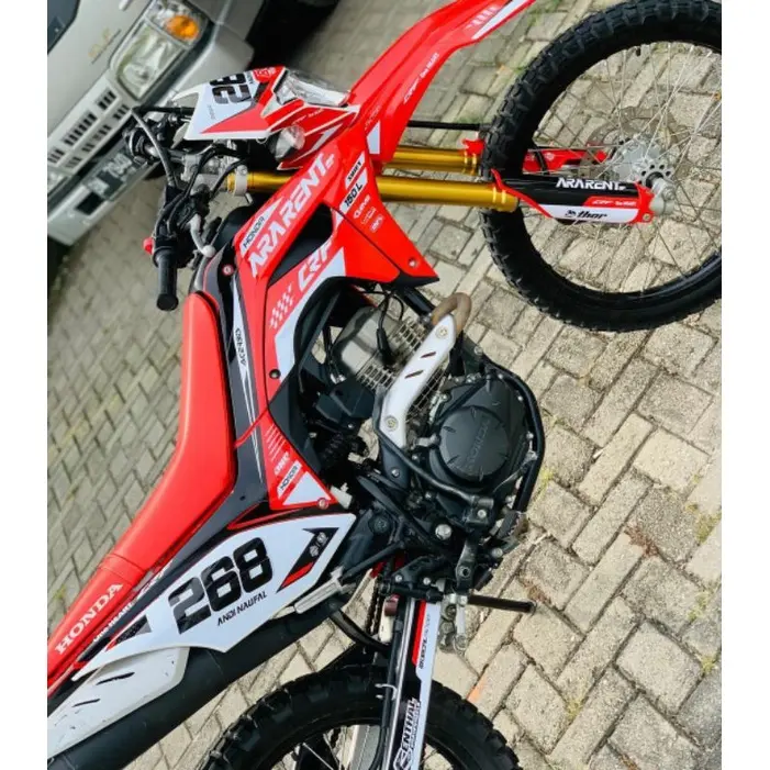 AD STIKER Decal Crf Merah Putih Super Glossy Full Body Keren Bebas Design Sticker Crf 150 L Terbaru Kendaraan Motor 1