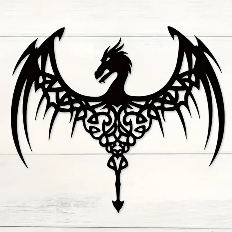 Dragon Wing Design Wall Art, 1 Count Modern Art Metal Wall Decor, Wall Hanging Decor for Home Living Room Bedroom 2